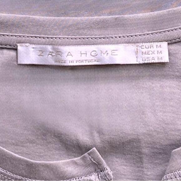 ZARA HOME Gray 3/4 Sleeves Athleisure 3 Button Closure Lounge Top ~ Women's M - Picture 6 of 6